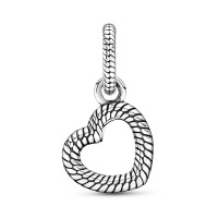 Pingente  Coração Aberto Vazado Prata 925